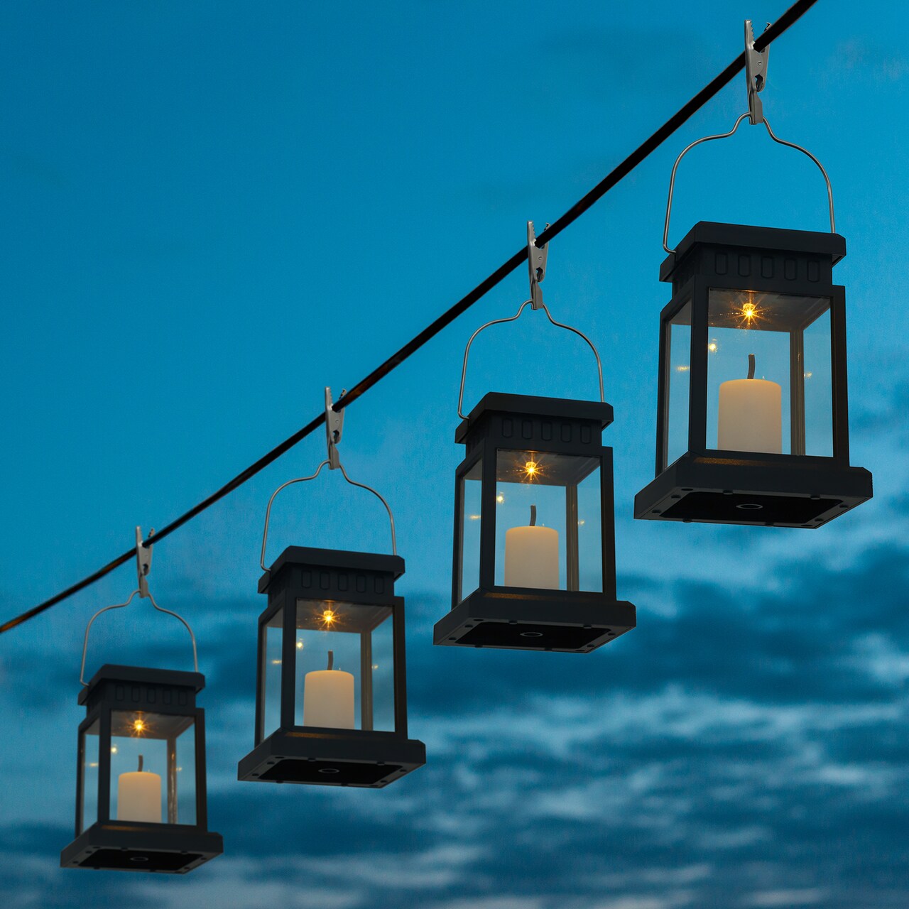 Outdoor Solar Candle Lanterns, Waterproof Hanging LED Lights for Yard and Pathway Decor